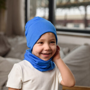 Királykék sapka-sál szett (48-50 cm)