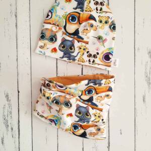 Vadállatos sapka-sál szett (48-50 cm)