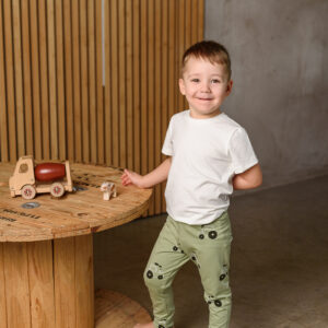 Zöld traktoros leggings (98-104-110)