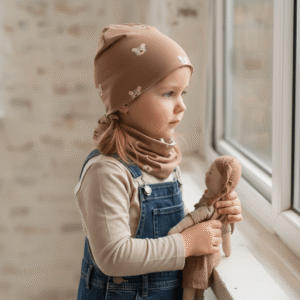 Leopárdos sapka-sál szett (50-52 cm)