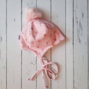 Koronás pomponos téli sapka (45-46 cm)