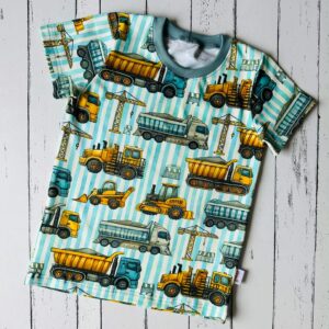 Csíkos munkagépes póló 116-os