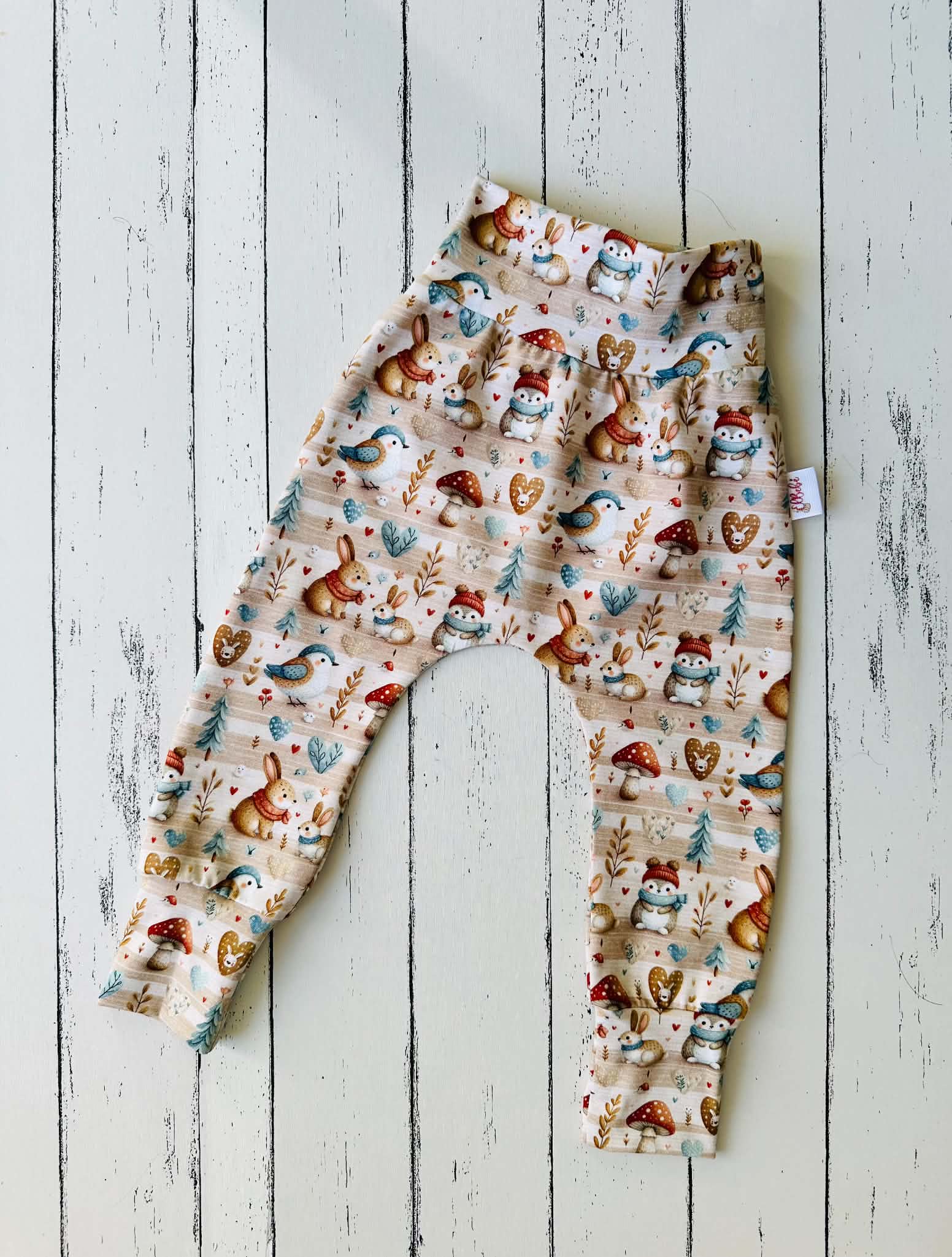 Erdei állatok sállal sapkával leggings (80)
