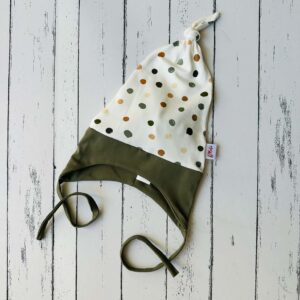 Pöttyös fülvédős sapka (47-48 cm)